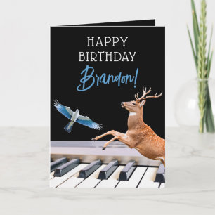 Carte Piano cool Black & Blue Animal