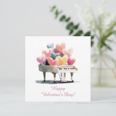 Carte Piano de l'amour Cœurs de la Saint-Valentin (Debout devant)