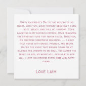 Carte Piano de l'amour Cœurs de la Saint-Valentin (Dos)