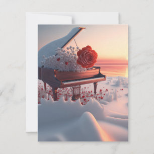 Carte Piano d'hiver Red Rose
