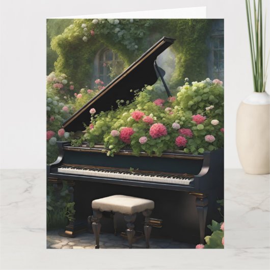 Carte Piano en Fleur - peinture jardin (Devant)