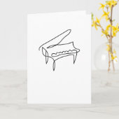 Carte Piano Grand Piano - Dessin ligne unique (Fleur jaune)