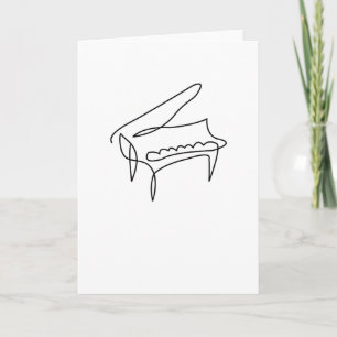 Carte Piano Grand Piano - Dessin ligne unique