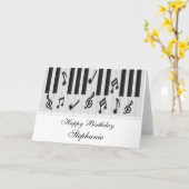 Carte Piano Keyboard Anniversaire (Fleur jaune)