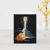 Carte Piano Keyboard Pianiste (Fleur jaune)