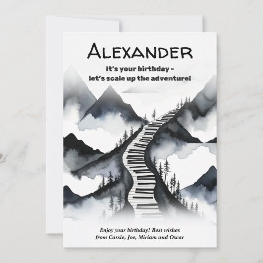 Carte Piano Keys Music Mountains Keyboard Climat Anniver (Devant)