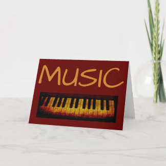 Carte Piano, Music Grey Card