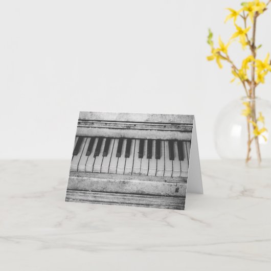 Carte Piano Note vintage (Fleur jaune)