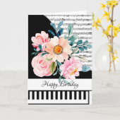 Carte piano personnalisable (Fleur jaune)