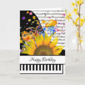 Carte piano personnalisable (Fleur jaune)