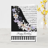 Carte piano personnalisable (Fleur jaune)