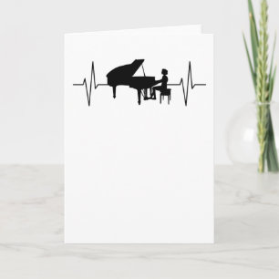 Carte Piano Player Pianiste Heartbeat Femmes Girls Cadea