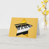 Carte Piano Recital Congratulations with Star (Fleur jaune)