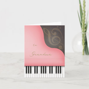 Carte Piano Rose Fantaisiste Fête des Mères pour Maman o