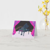 Carte Piano rose violet (Fleur jaune)