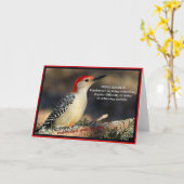 Carte Pic à ventre rouge Inspiration Persévérance (Fleur jaune)