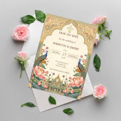 Carte Pichwai Indian Elegant Wedding Save the Date