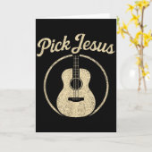 Carte Pick Jesus - Vintage Christian Guitar Worship  (Fleur jaune)