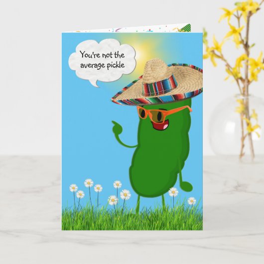 Carte Picket d'anniversaire avec Sombrero (Fleur jaune)