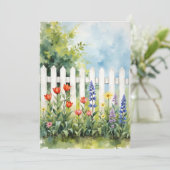 Carte Picket Fence with Flowers Sympathy (Debout devant)