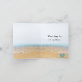 Carte Picket Vert D'Anniversaire Sur Chaise De Plage (Intérieur)