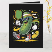 Carte Pickle Jouant au Pickleball (Fleur jaune)