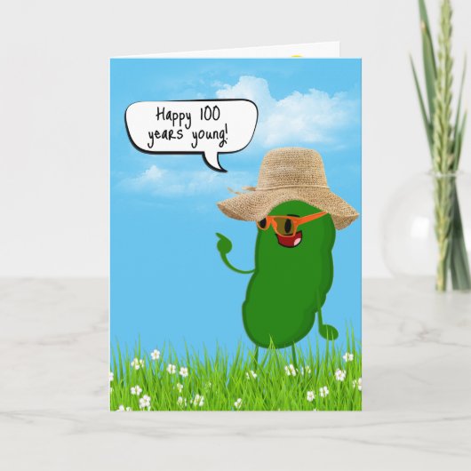 Carte Pickle Personne avec Casquette pour 100e anniversa (Devant)