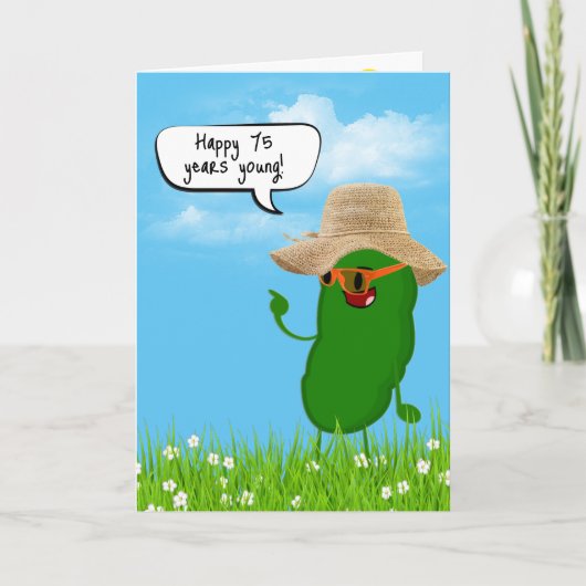 Carte Pickle Personne avec Casquette pour 75e anniversai (Devant)