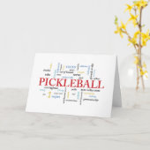 Carte Pickleball Anniversaire en mots (Fleur jaune)