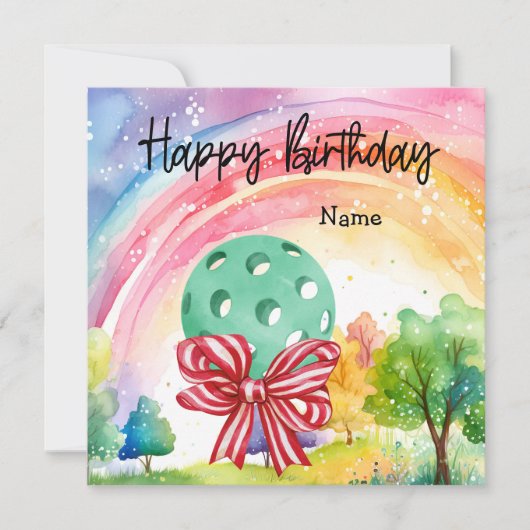 Carte Pickleball avec cadeaux d'anniversaire (Devant)