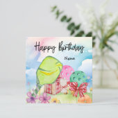 Carte Pickleball avec cadeaux d'anniversaire (Debout devant)