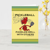 Carte Pickleball barbote bien avec d'autres (Fleur jaune)