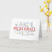 Carte Pickleball Bonne chance dans les mots (Fleur jaune)