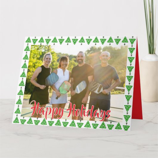 Carte Pickleball Christmas Tree Happy Holidays Photo (Devant)