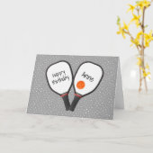 Carte Pickleball et paddle pour Anniversaire (Fleur jaune)