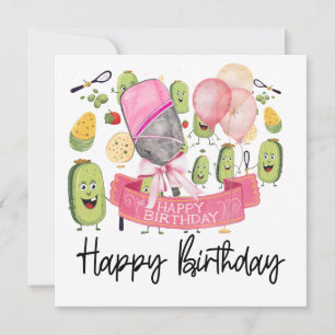 Carte Pickleball fête anniversaire