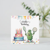 Carte Pickleball fête anniversaire (Debout devant)