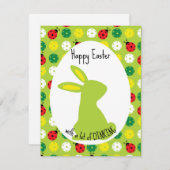 Carte 🐰 Pickleball Hoppy Pâques, vert mignon (Devant / Derrière)