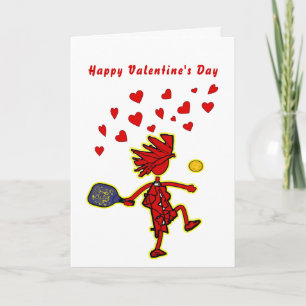 Carte Pickleball Joyeuse Saint-Valentin