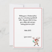 Carte Pickleball 🎄 Joyeux Noël, texte personnalisé (Dos)