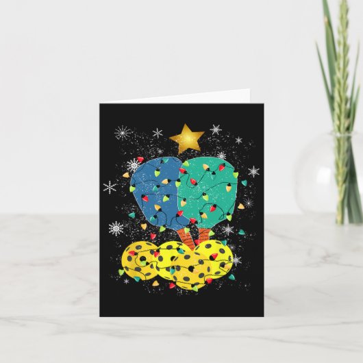 Carte Pickleball Noël Père Noël Pickleball X Mas Lumière (Devant)