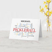 Carte Pickleball Nom personnalisable Bonne chance dans l (Fleur jaune)