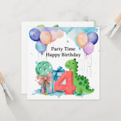 Carte Pickleball Party 4e anniversaire (Devant/Arrière en situation)