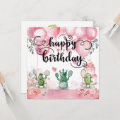 Carte Pickleball Party 4e anniversaire (Devant/Arrière en situation)