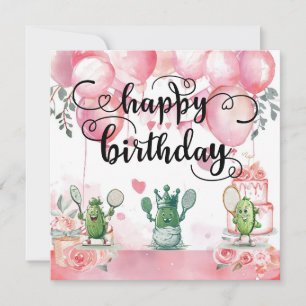 Carte Pickleball Party 4e anniversaire