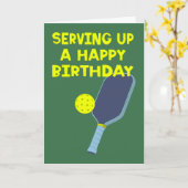 Carte Pickleball Players Custom Message Birthday (Fleur jaune)