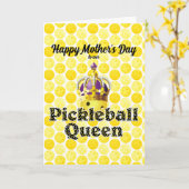 Carte Pickleball Queen - Pickleball Jaune Porte Couronne (Fleur jaune)