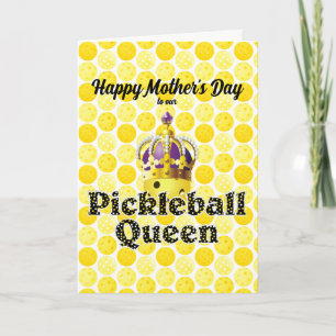 Carte Pickleball Queen - Pickleball Jaune Porte Couronne