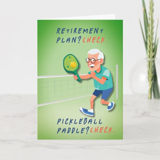Carte Pickleball Serve et fête la retraite Anniversaire (Devant)