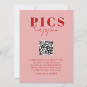 Carte PICS HAPPEN! QR Code Blush Red Wedding Gallery (Devant)